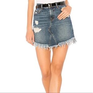 7 For All Mankind Distressed Denim Mini Skirt Size 23